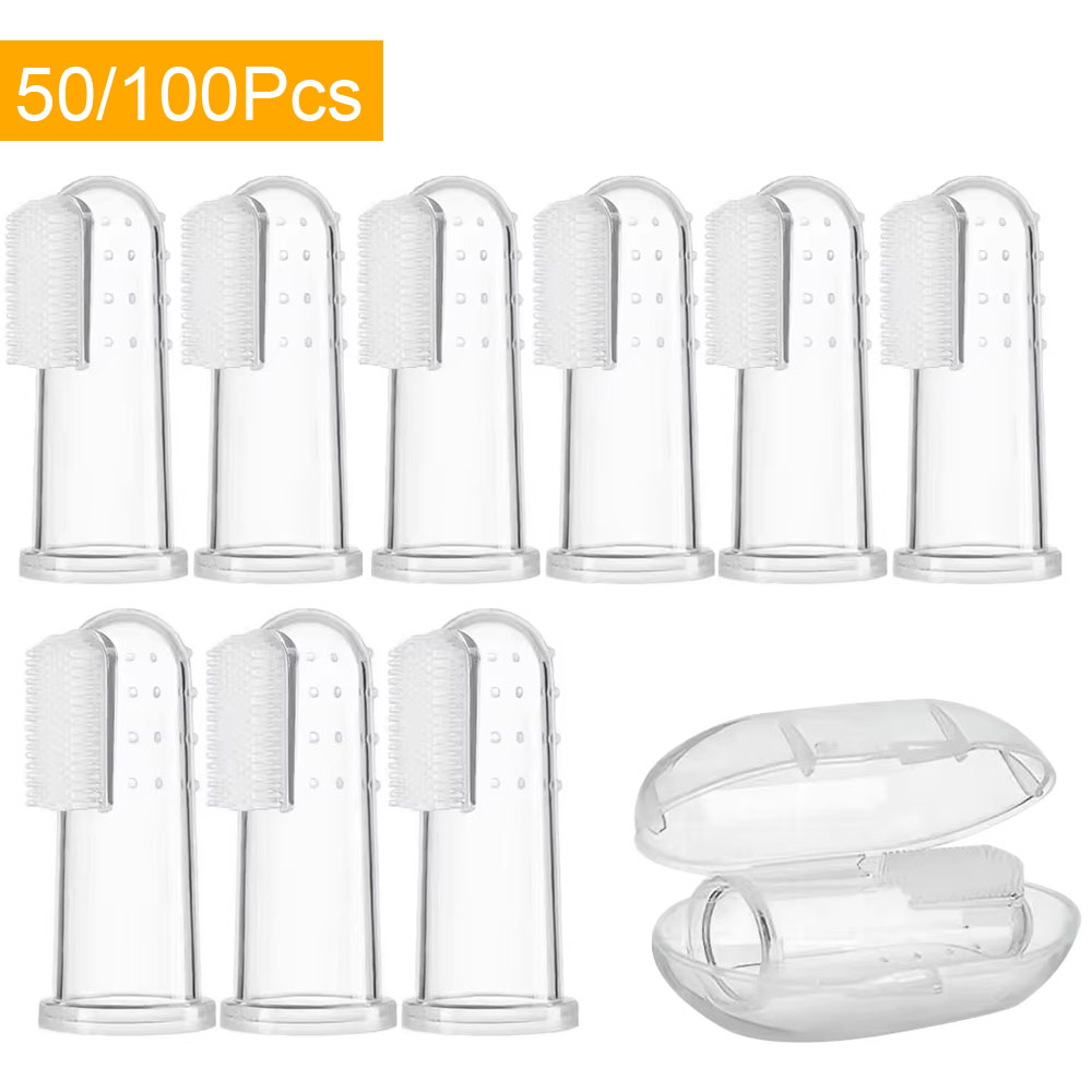100/50Pcs Silicone Pet Finger  - đánh giá và giá Dog Muzzle Silicone